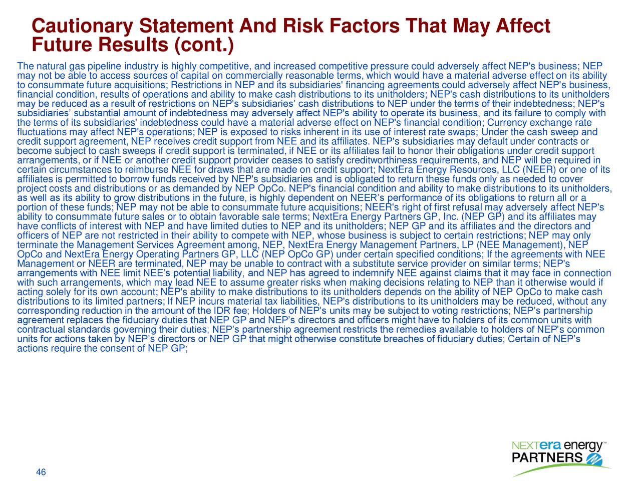 Cautionary Statement And Risk Factors That May Affect