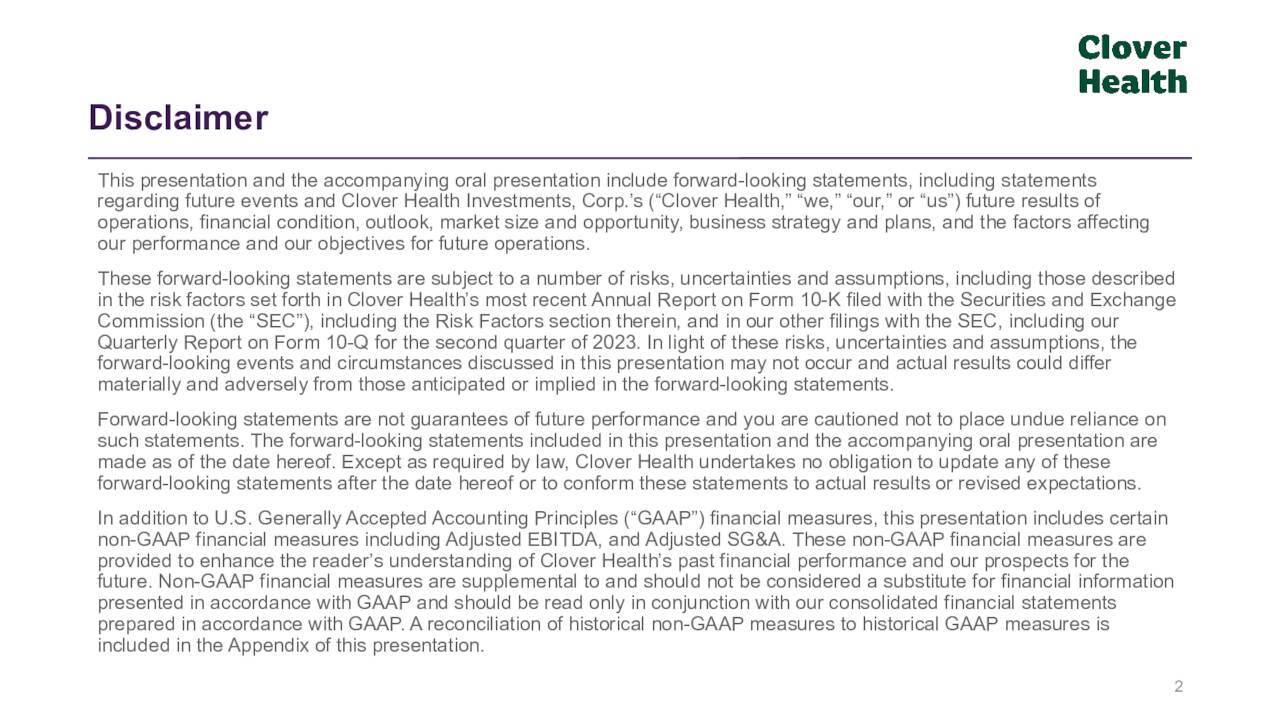 Clover Health Investments, Corp. 2023 Q2 Results Earnings Call