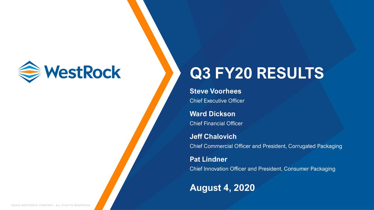 WestRock Company 2020 Q3 Results Earnings Call Presentation (NYSE