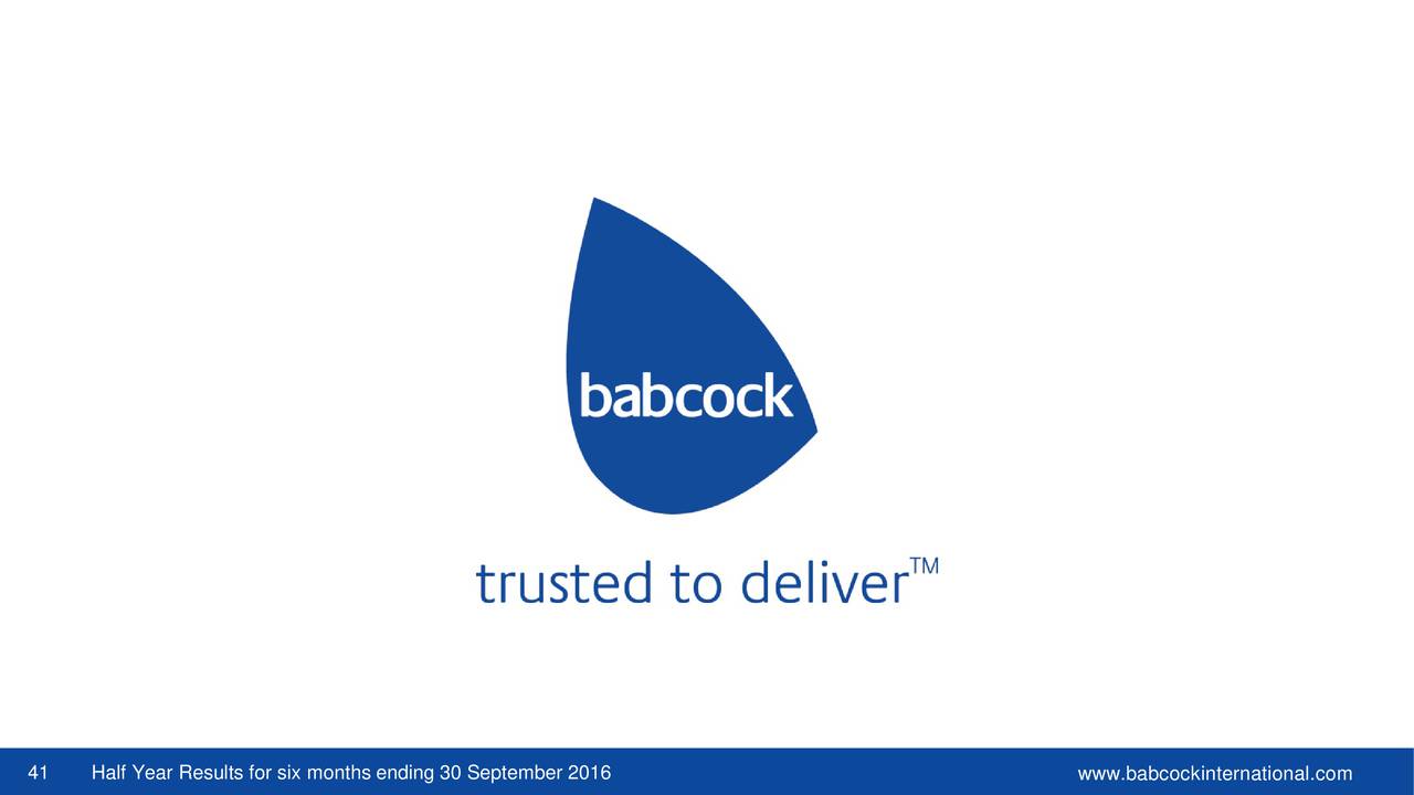 Babcock International Group Plc ADR 2017 Q2 - Results - Earnings Call ...