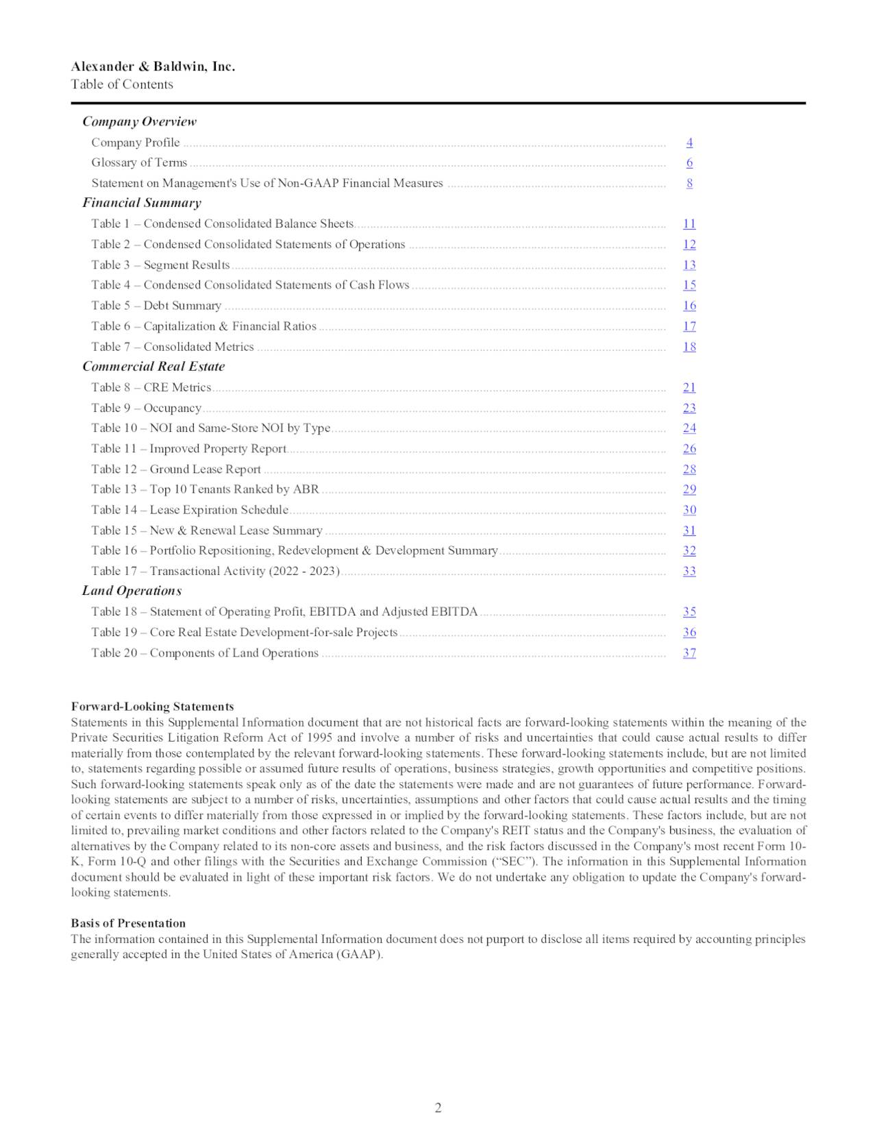 Alexander & Baldwin, Inc. 2023 Q3 - Results - Earnings Call ...