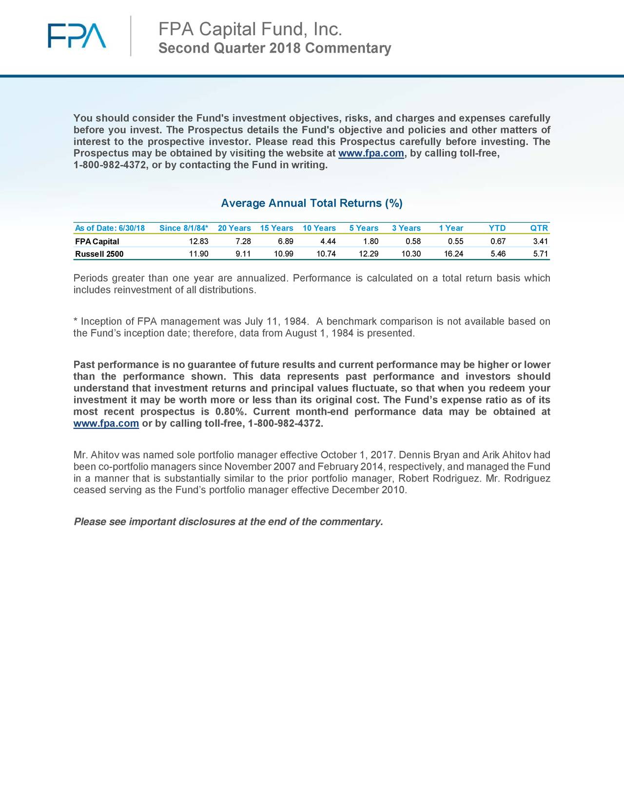 Commentary What To Consider When >> Fpa Capital Fund Inc Q2 2018 Commentary Cimarex Energy Co Nyse Commentary What To Consider When >> Fpa Capital Fund Inc Q2 2018 Commentary Cimarex Energy Co Nyse