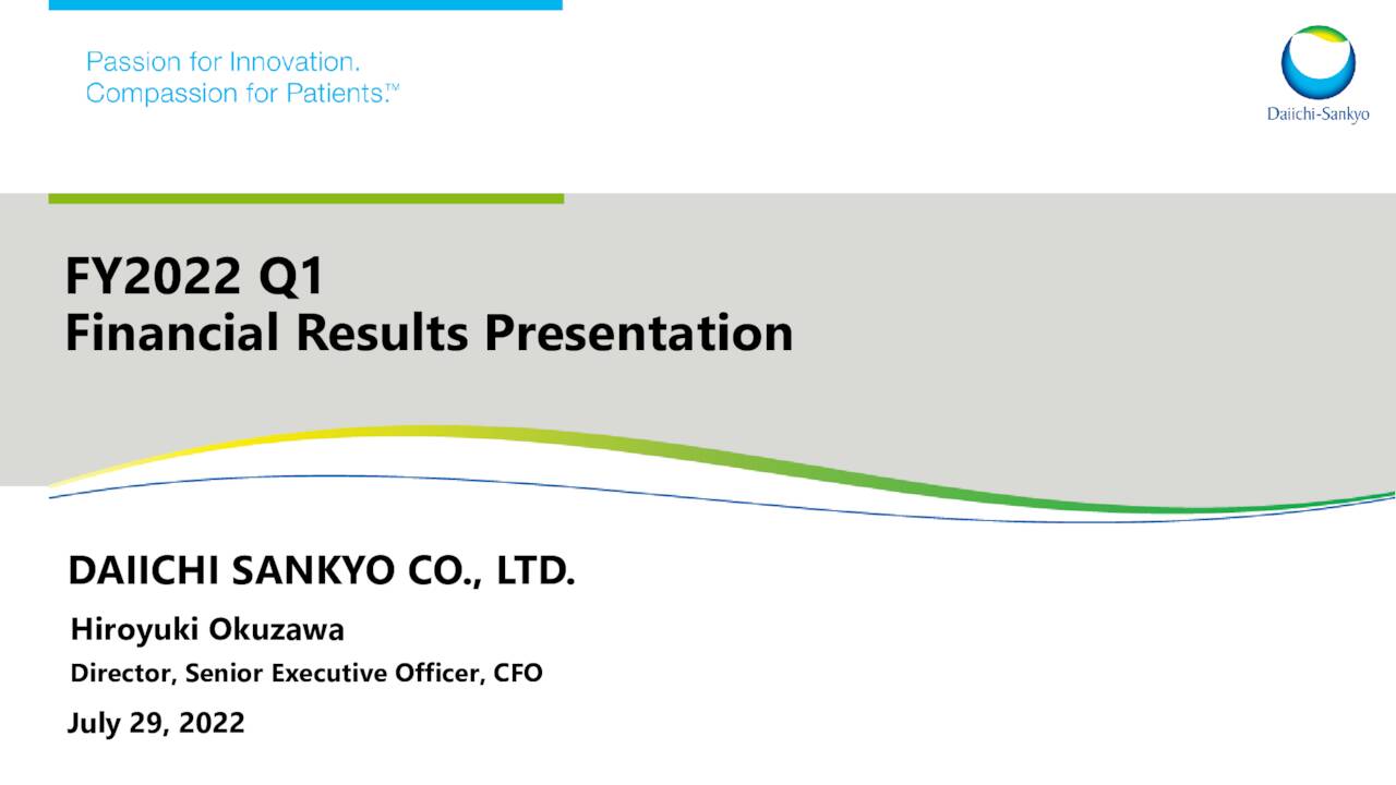 Daiichi Sankyo Company, Limited 2022 Q2 - Results - Earnings Call ...