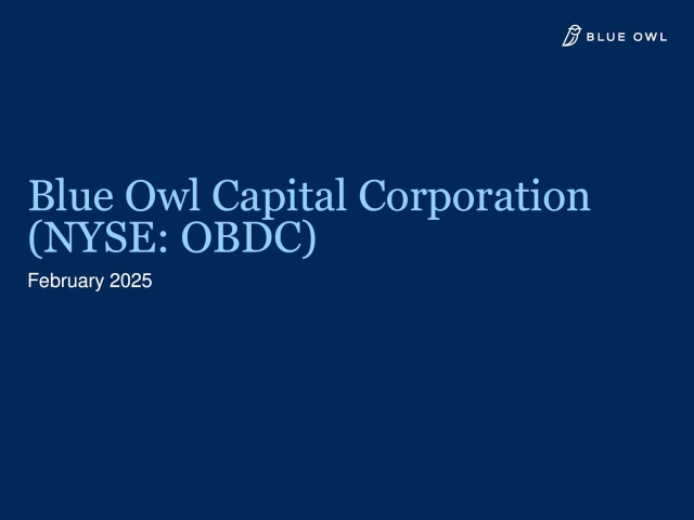 Blue Owl Capital Corporation 2024 Q4 - Results - Earnings Call ...