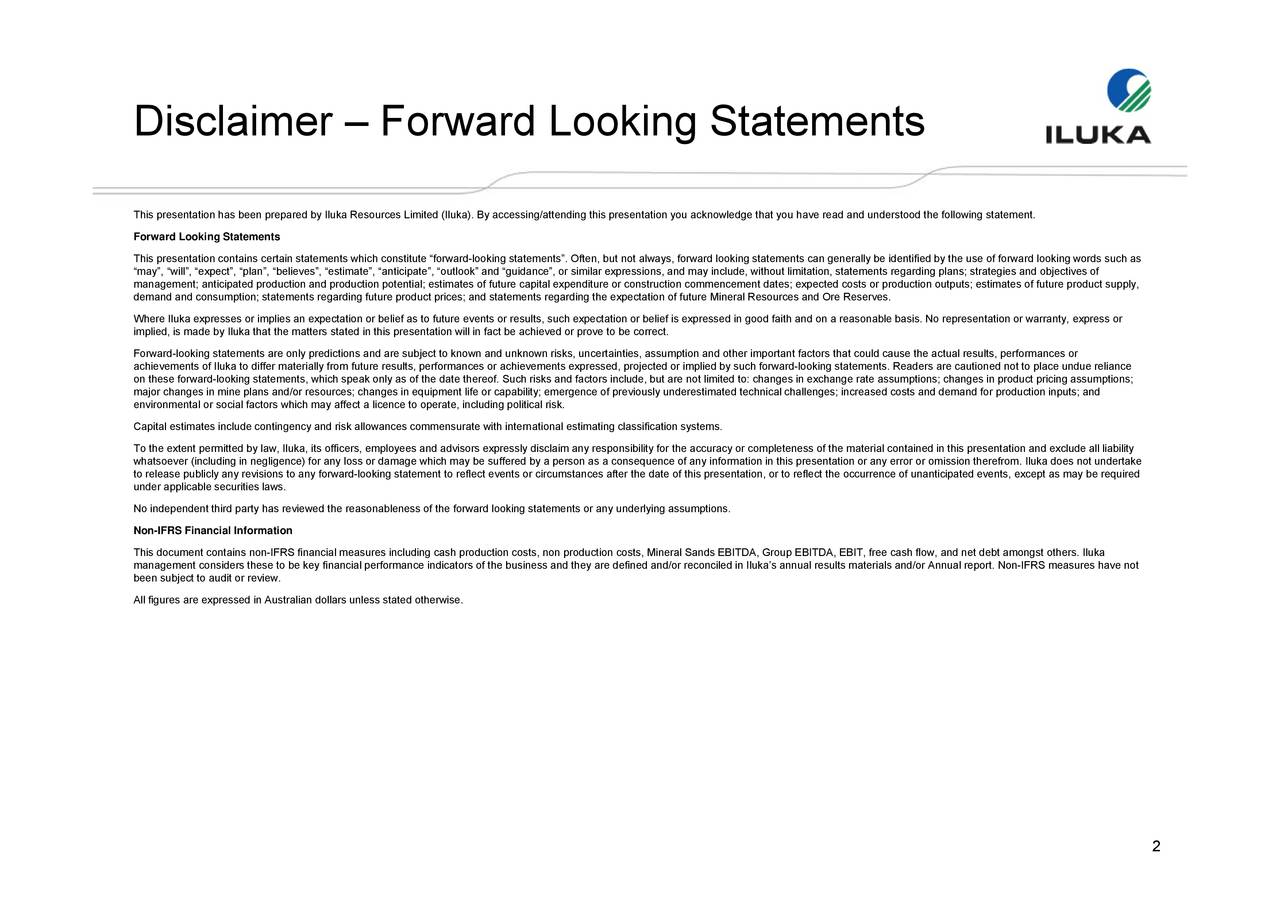 adr get licence (ILKAY) Slideshow Investor Resources Presentation Iluka adr get licence (ILKAY) Slideshow Investor Resources Presentation Iluka