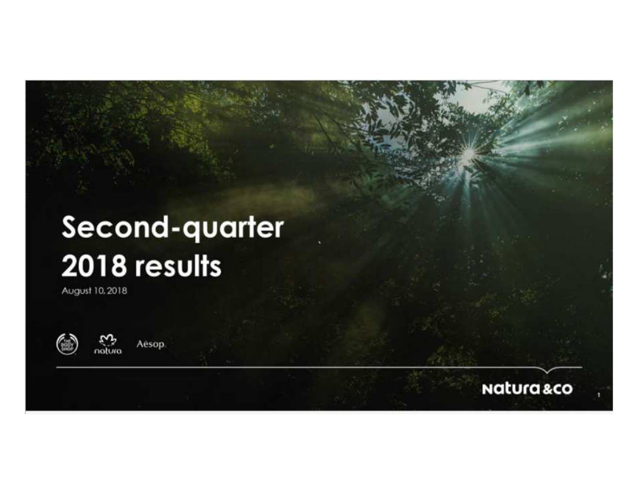 Natura Cosmeticos SA 2018 Q2 - Results - Earnings Call Slides  (OTCMKTS:NUACF) | Seeking Alpha