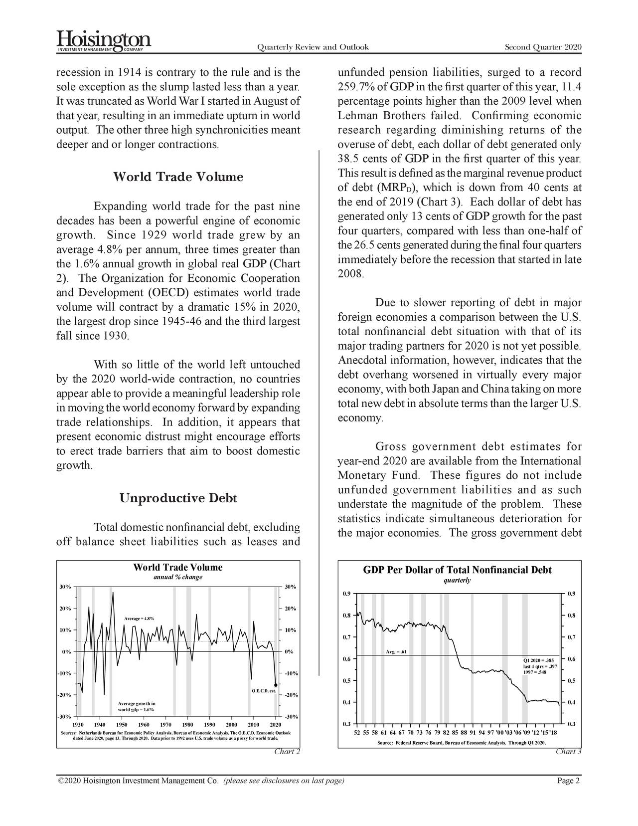 Hoisington Investment Management Q2 2020 Investor Letter Seeking Alpha