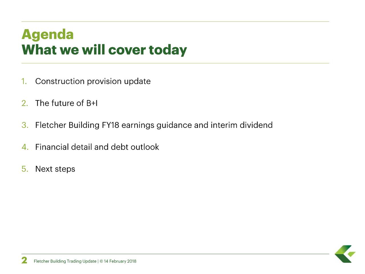 Fletcher Building (FCREY) Trading Update Slideshow (OTCMKTSFCREY