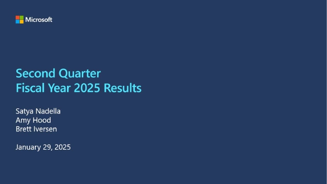 Microsoft Corporation 2025 Q2 - Results - Earnings Call Presentation ...