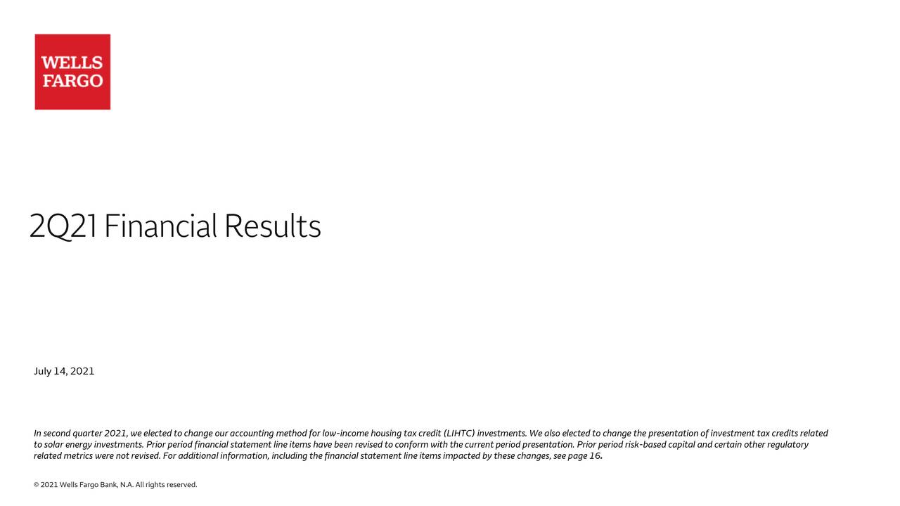 Wells Fargo & Company 2021 Q2 - Results - Earnings Call Presentation ...