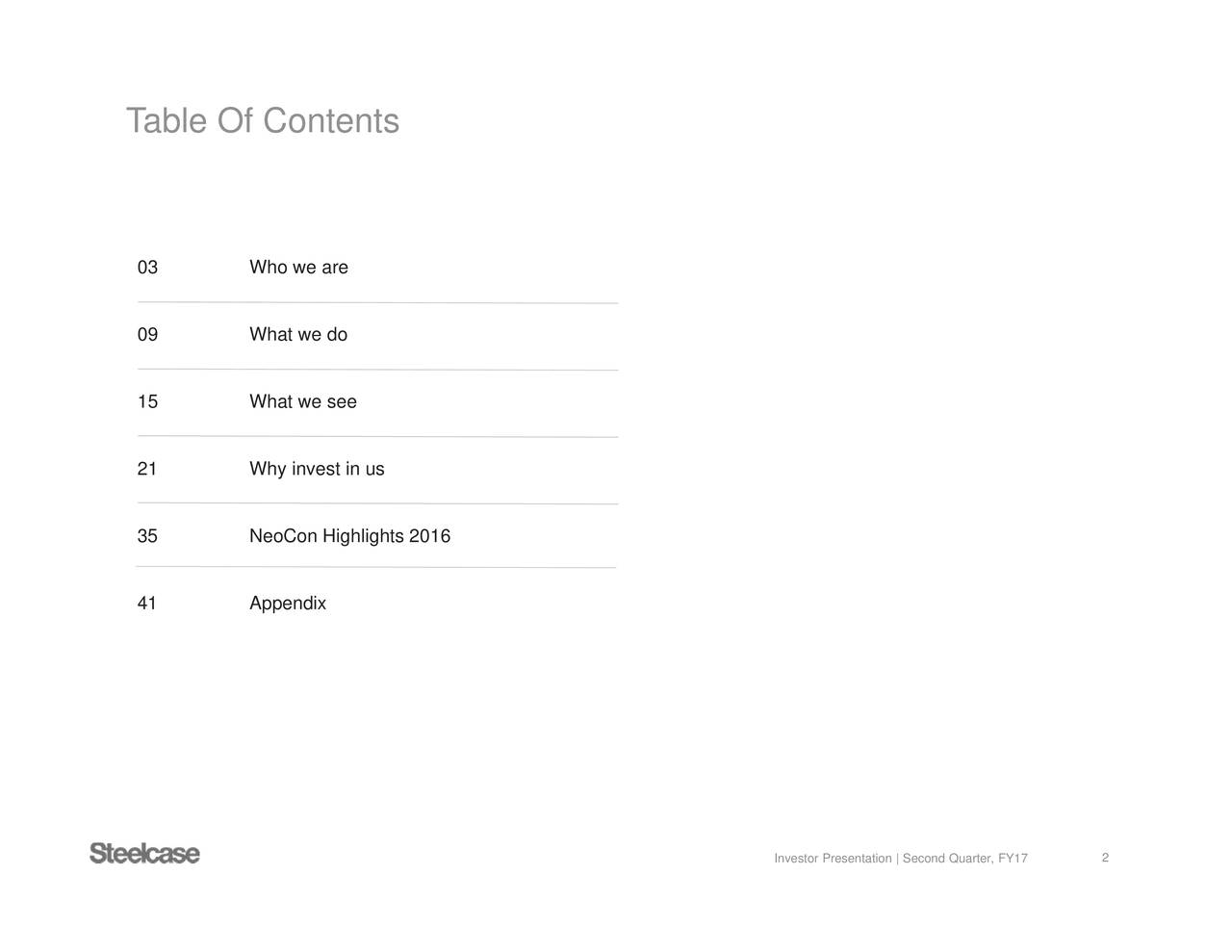Steelcase Inc. 2017 Q2 Results Earnings Call Slides (NYSESCS
