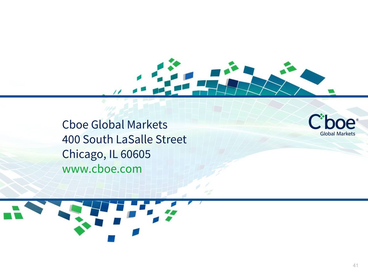 Cboe Global Markets, Inc. 2020 Q1 - Results - Earnings Call ...