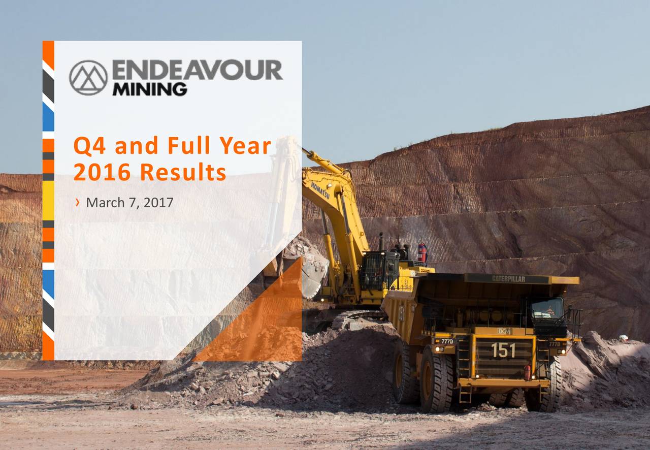 Endeavour Mining Corporation 2016 Q4 - Results - Earnings Call Slides ...