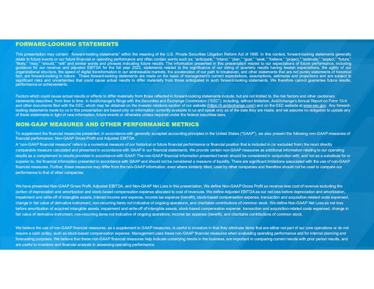 FORWARD-LOOKING STATEMENTS