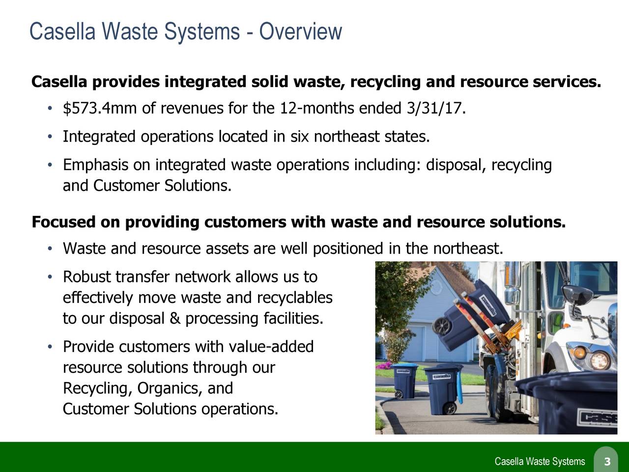 Casella Waste Systems (CWST) Presents At Oppenheimer & Co. Emerging