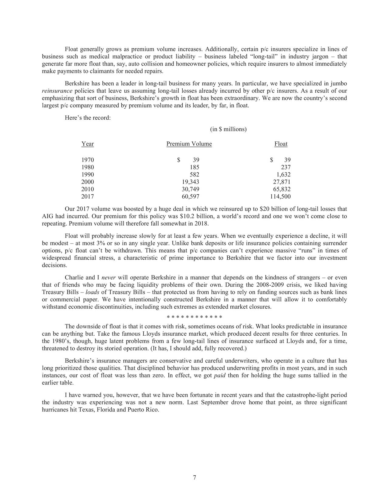 Berkshire Hathaway 2017 Annual Letter Berkshire Hathaway