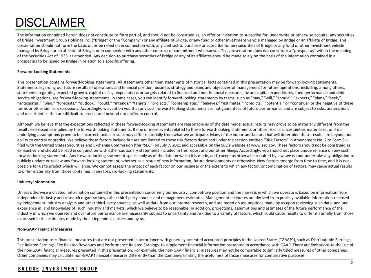 Bridge Investment Group Holdings Inc. 2021 Q2 Results Earnings Call