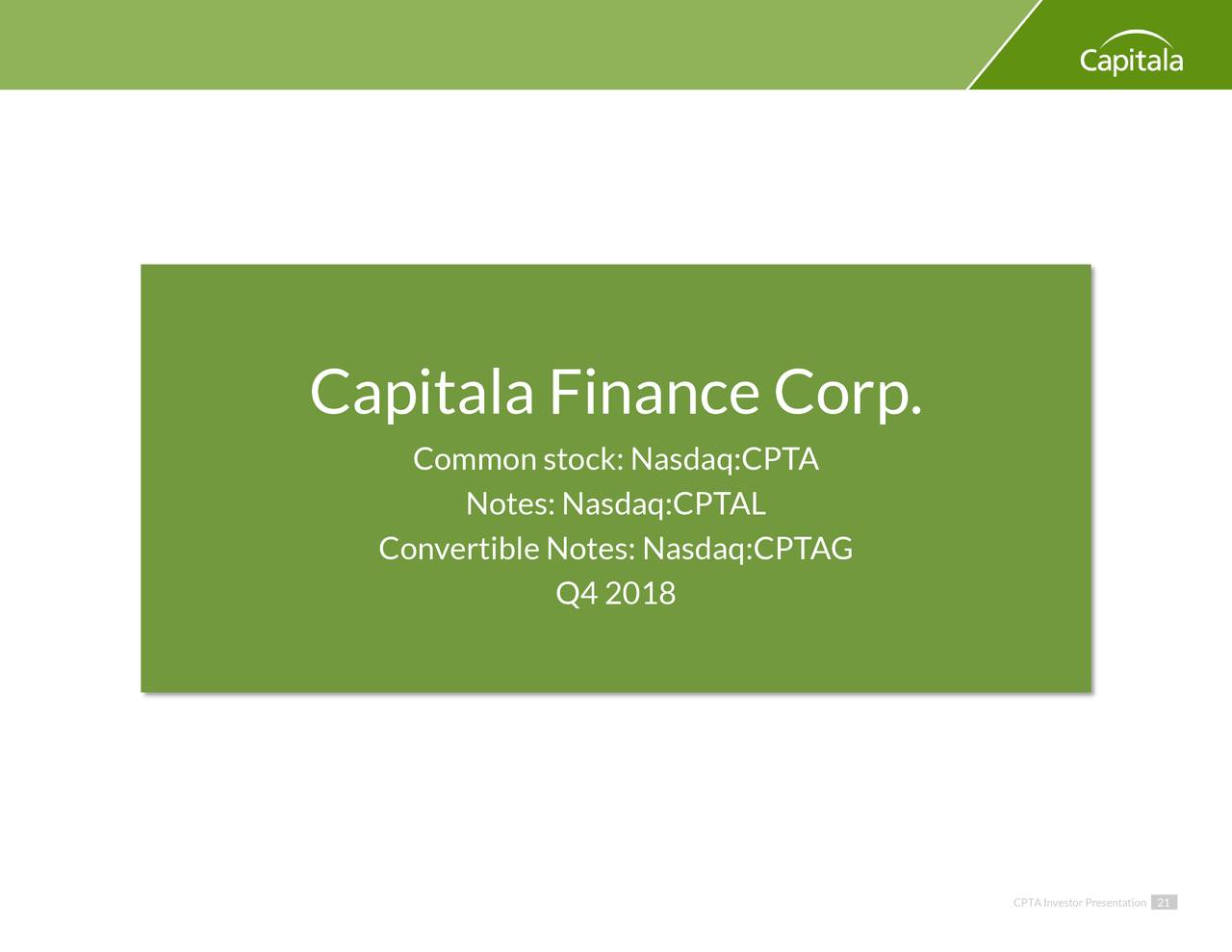 CapitalaFinanceCorp.