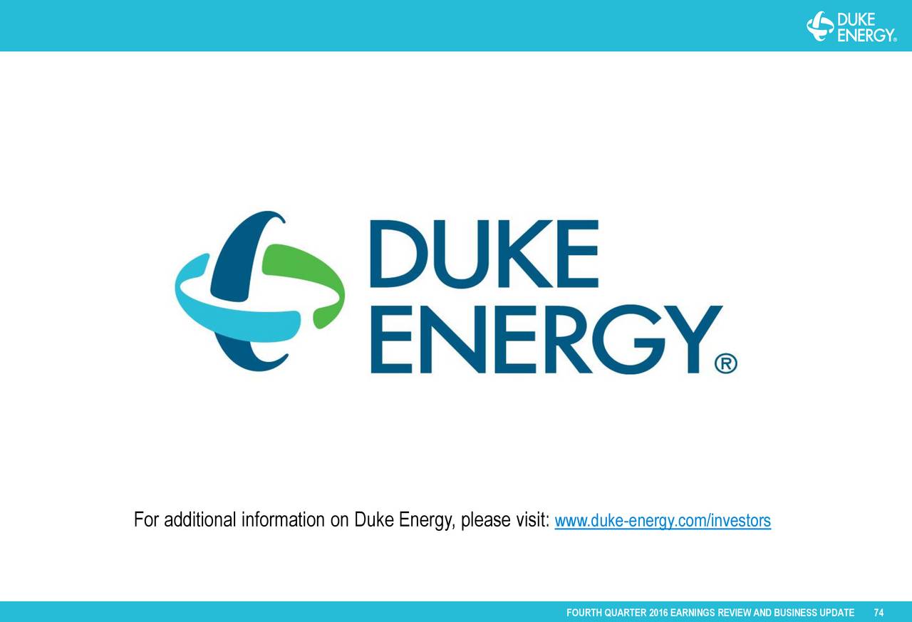 Duke Energy Corporation 2016 Q4 - Results - Earnings Call Slides (NYSE ...