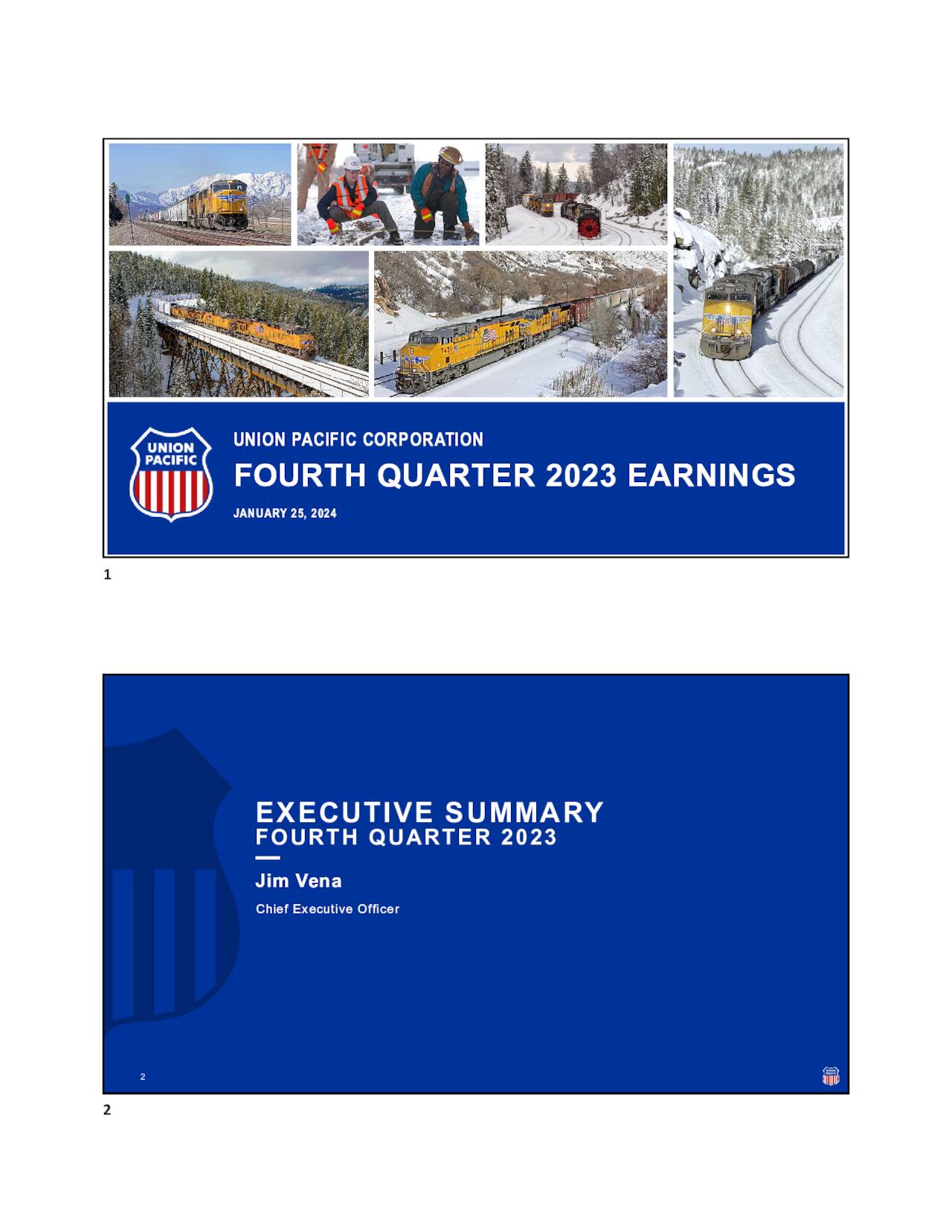 Union Pacific Corporation 2023 Q4 Results Earnings Call   1 