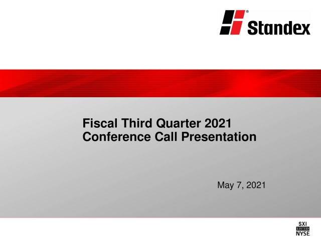 Standex International Corporation 2021 Q3 - Results - Earnings Call ...