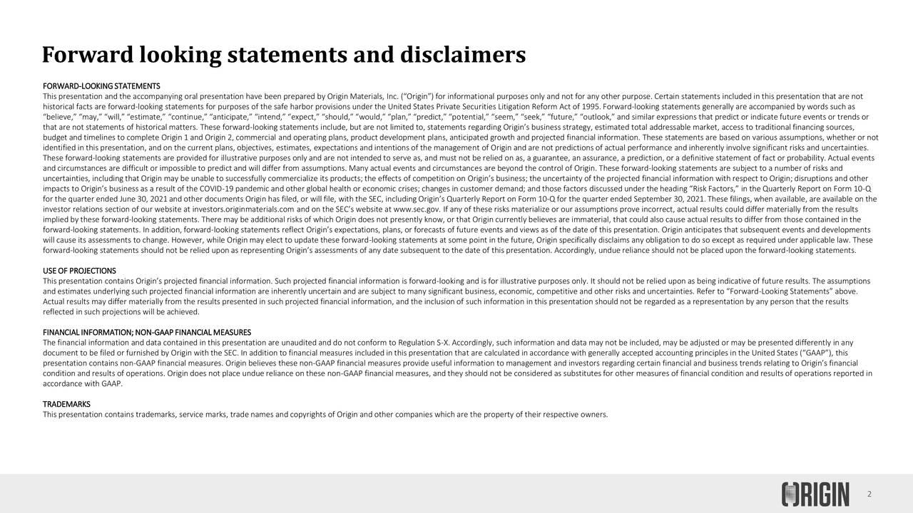 Origin Materials, Inc. 2021 Q3 Results Earnings Call Presentation Seeking Alpha