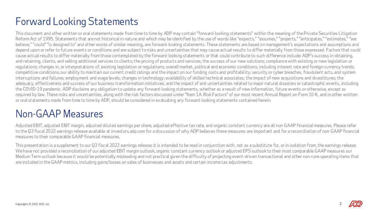 Automatic Data Processing (ADP) Investor Presentation Slideshow