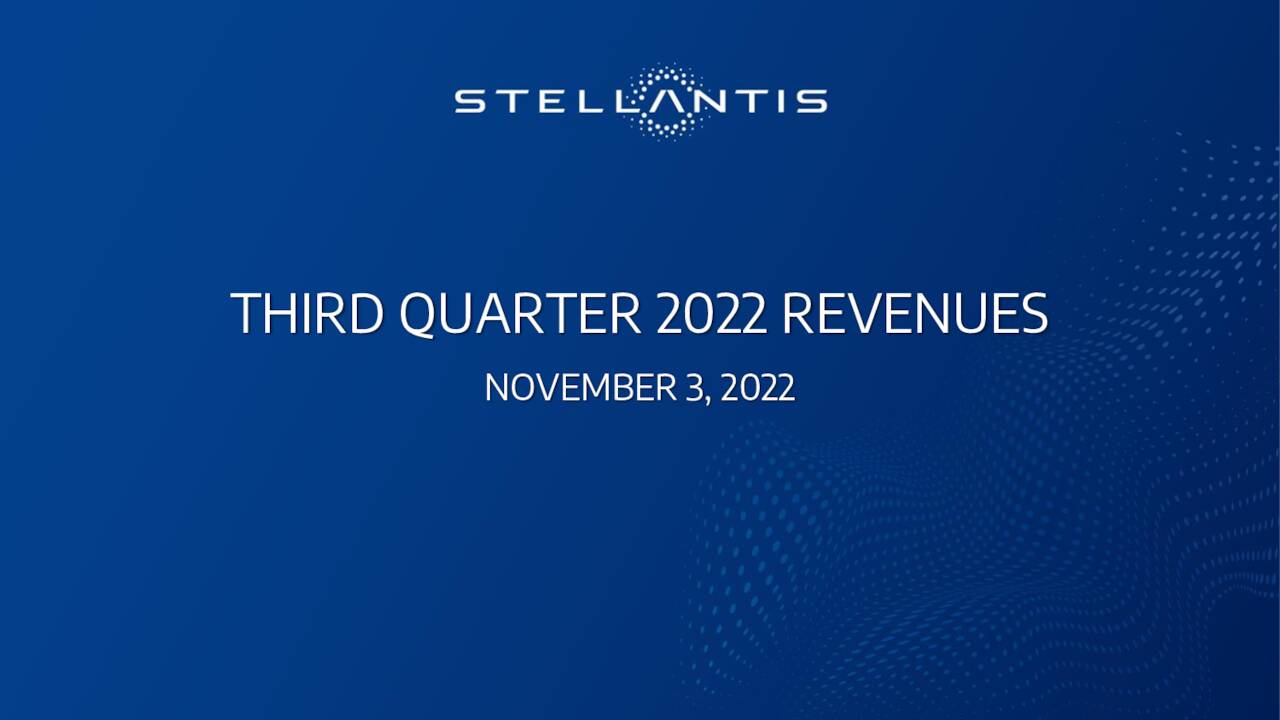 Stellantis N.V. 2022 Q3 Results Earnings Call Presentation (NYSE