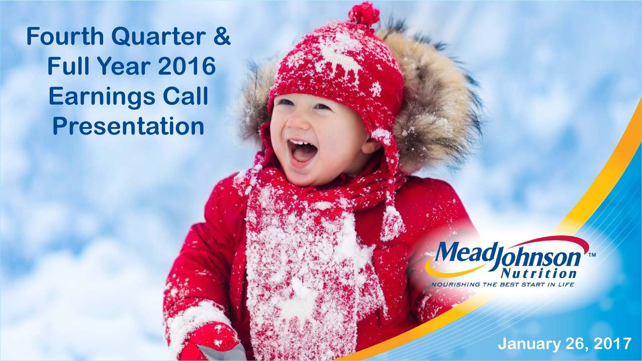 Mead Johnson Nutrition Company 2016 Q4 Results Earnings Call Slides