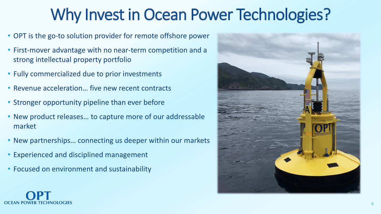 Ocean Power Technologies Optt Investor Presentation Slideshow Nyse
