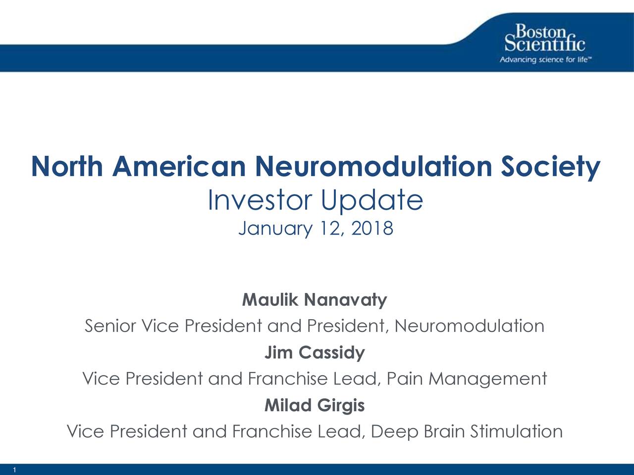 Boston Scientific (BSX) Investor Update (North American Neuromodulation