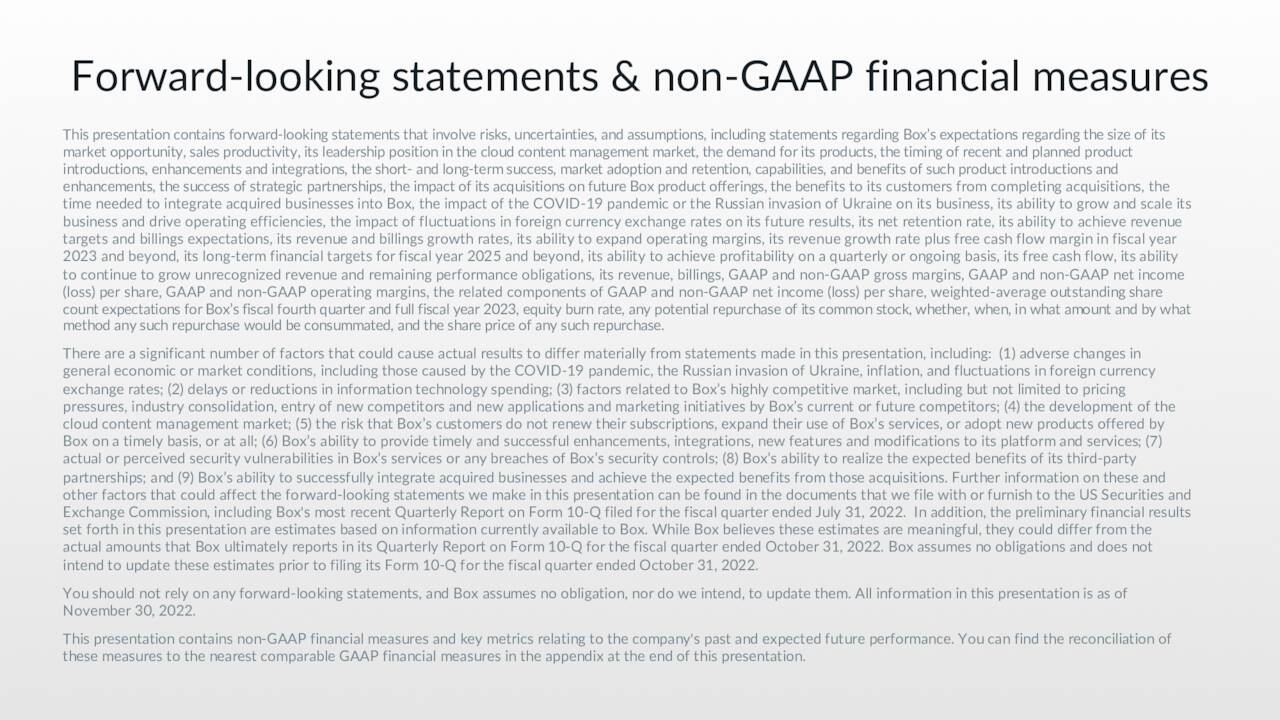 Box, Inc. 2023 Q3 Results Earnings Call Presentation (NYSEBOX
