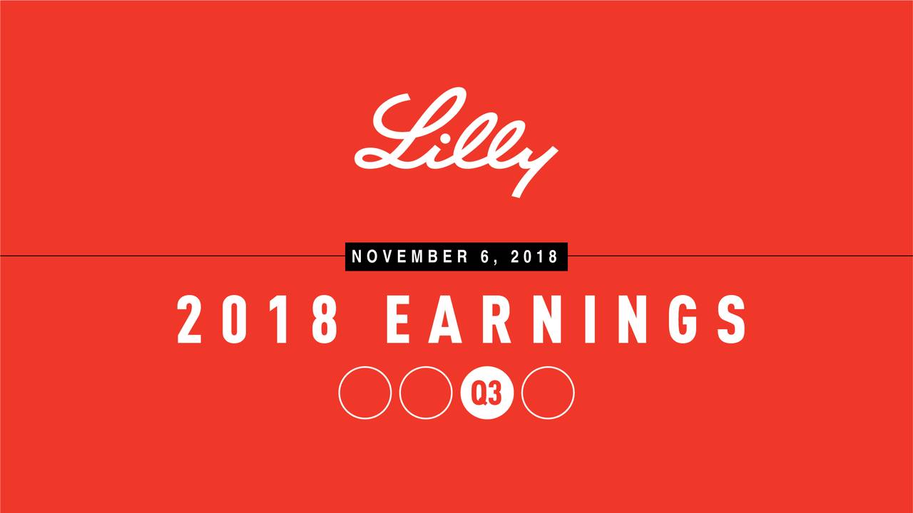 Eli Lilly and Company 2018 Q3 Results Earnings Call Slides (NYSE