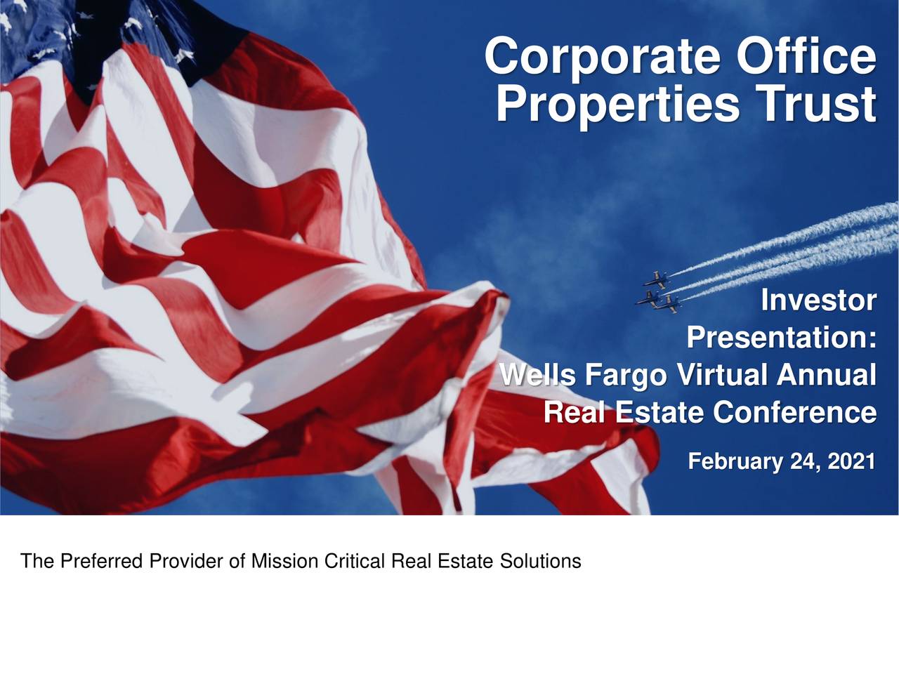 Corporate Office Properties Trust (OFC) Investor Presentation - Slideshow  (NYSE:OFC) | Seeking Alpha