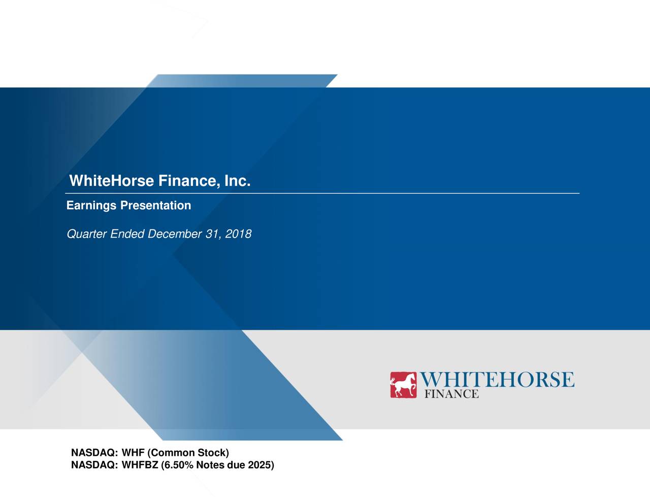 Whitehorse Finance 18 Q4 Results Earnings Call Slides Nasdaq Whf Seeking Alpha