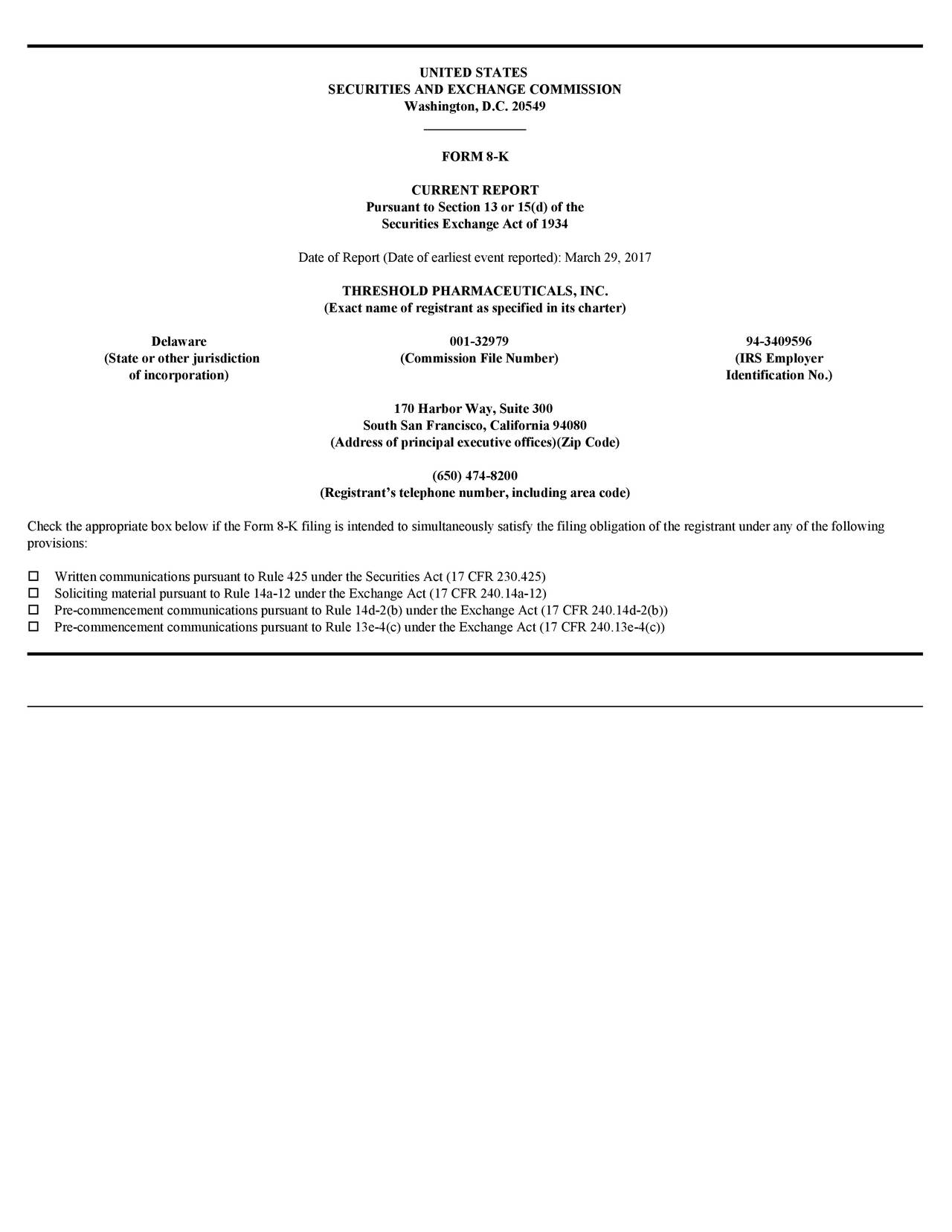 Threshold Pharmaceuticals (THLD) Investor Presentation Slideshow (NASDAQMTEM) Seeking Alpha