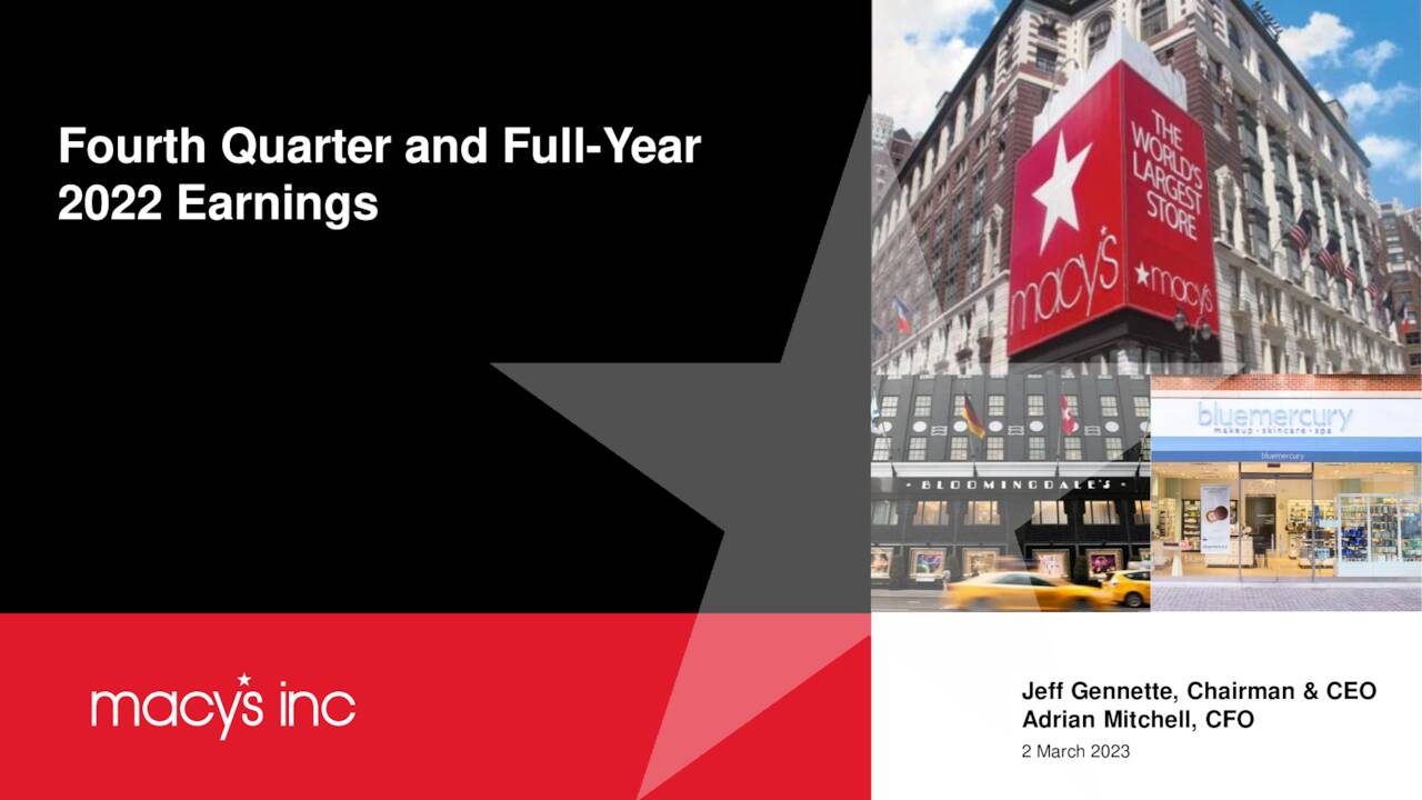 Macy's, Inc. 2022 Q4 Results Earnings Call Presentation (NYSEM