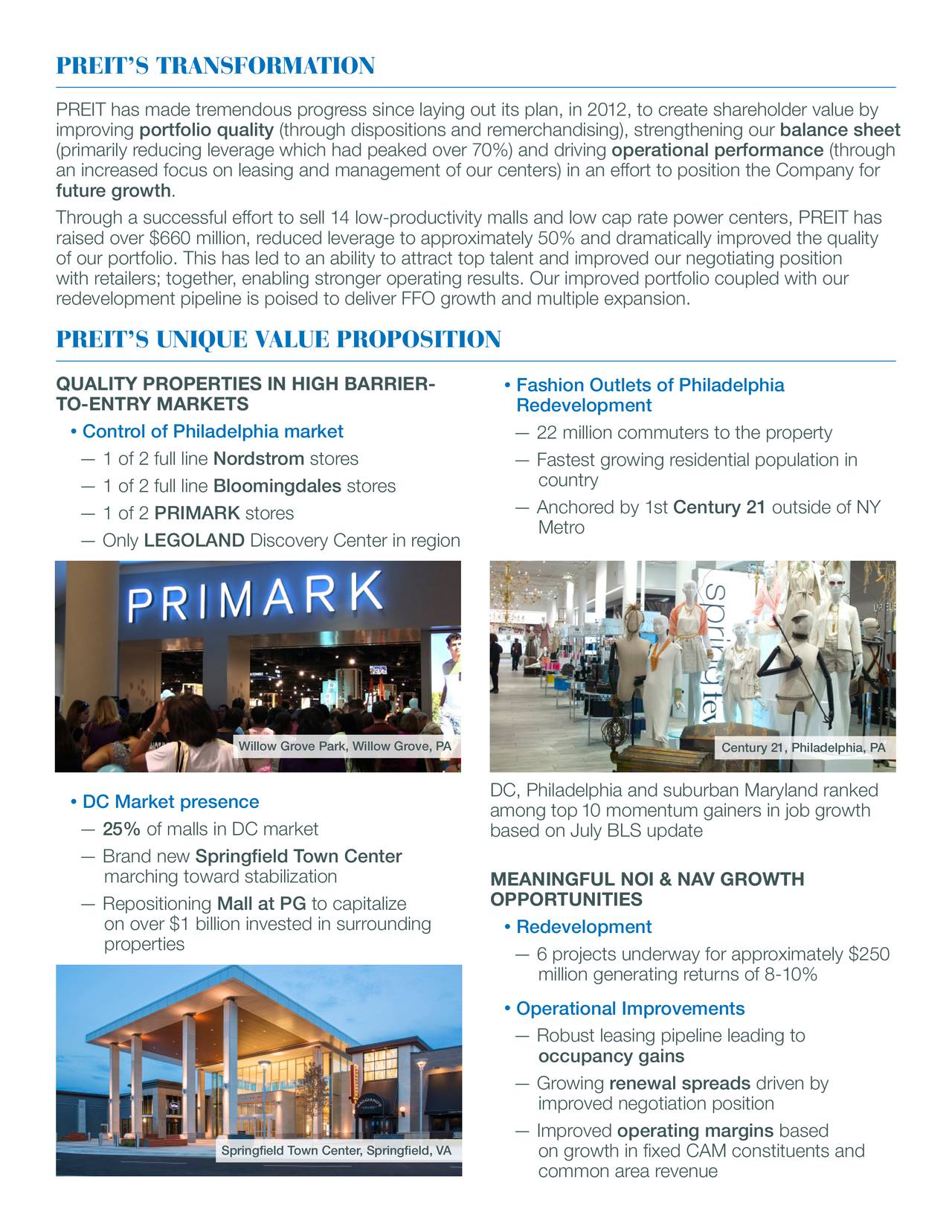 Pennsylvania Real Estate Investment Trust 2016 Q3 Results Earnings