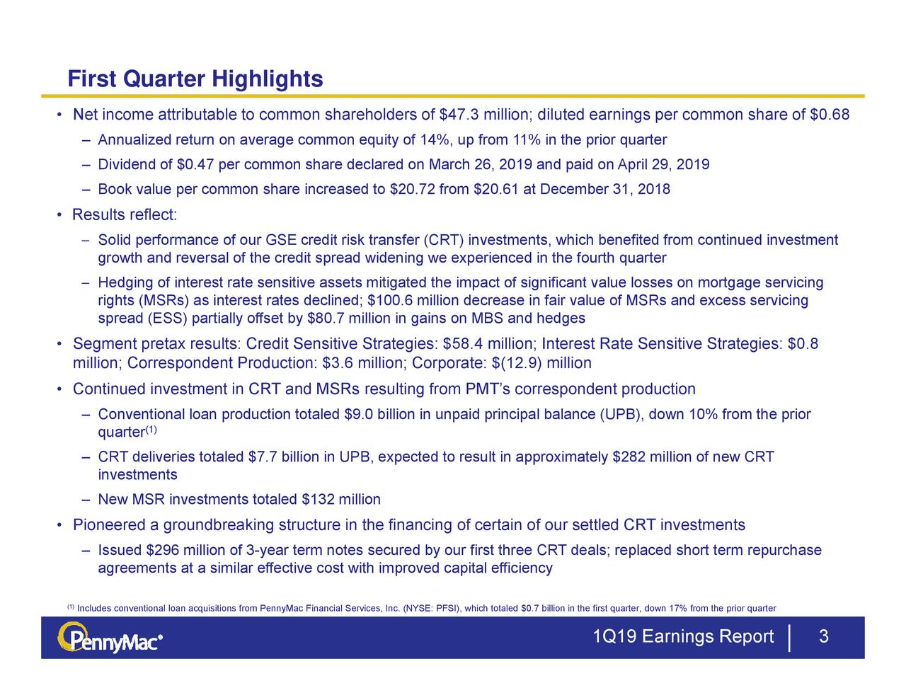 PennyMac Mortgage Investment Trust 2019 Q1 - Results - Earnings Call ...