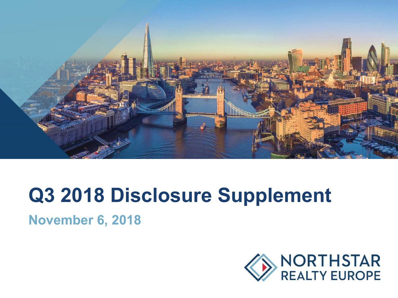 NorthStar Realty Europe Corp. 2018 Q3 Results Earnings Call Slides