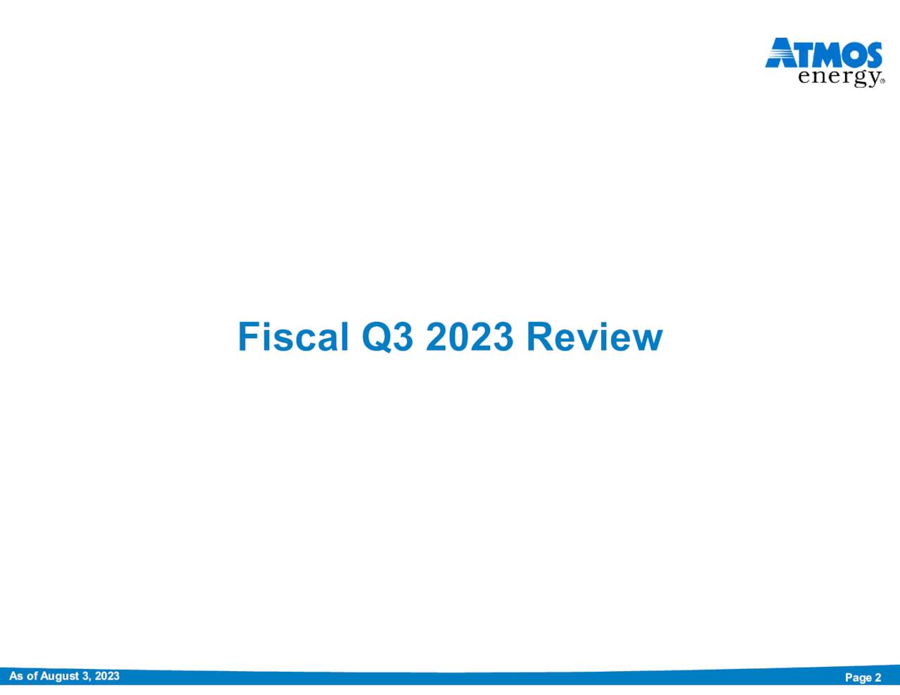 Atmos Energy Corporation 2023 Q3 - Results - Earnings Call Presentation ...