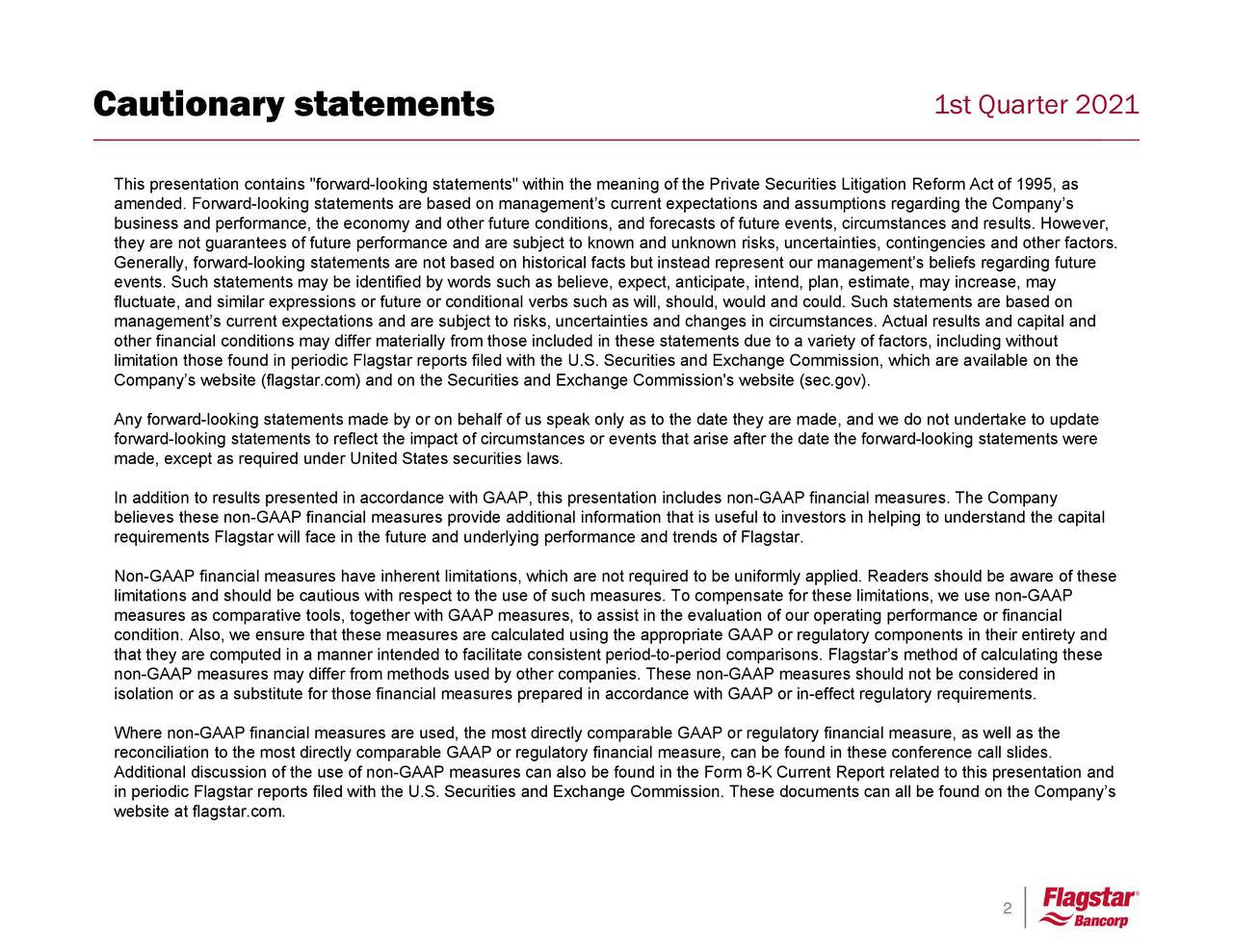 Flagstar Bancorp, Inc. 2021 Q1 Results Earnings Call Presentation