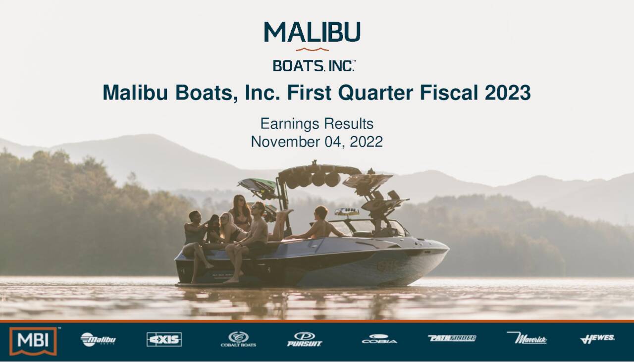 Malibu Boats, Inc. 2023 Q1 - Results - Earnings Call Presentation ...