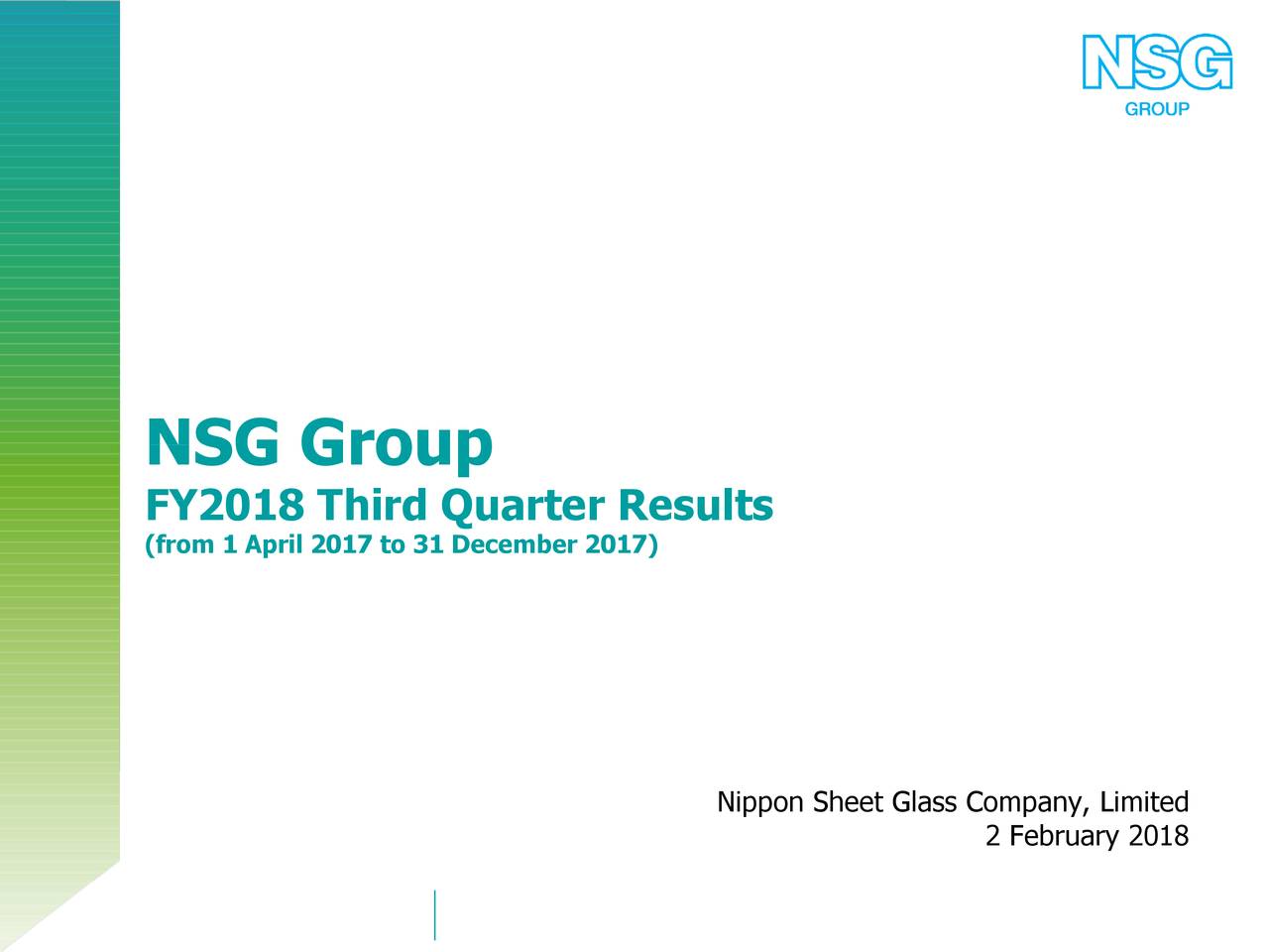 Nippon Sheet Glass Co., Ltd. ADR 2018 Q3 Results Earnings Call