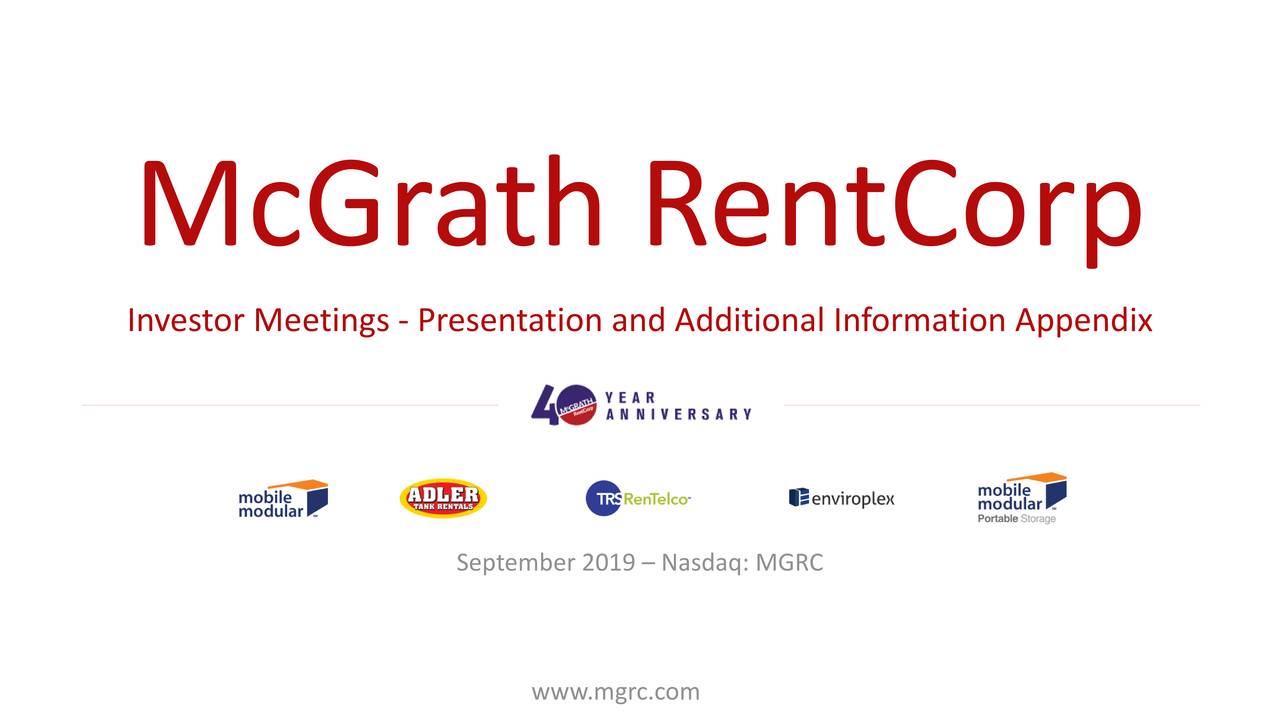 McGrath RentCorp (MGRC) Investor Presentation Slideshow (NASDAQMGRC