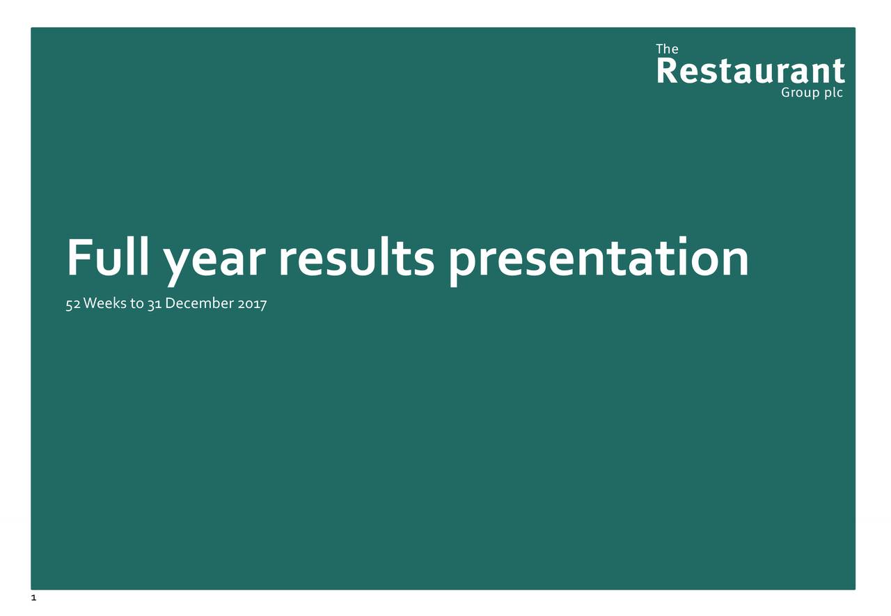 Full year results presentation