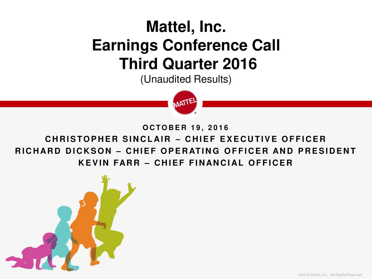 Mattel, Inc. 2016 Q3 - Results - Earnings Call Slides (NASDAQ:MAT ...