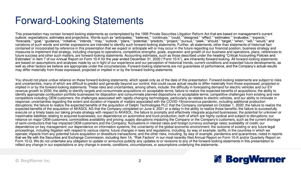 BorgWarner Inc. 2021 Q2 - Results - Earnings Call Presentation (NYSE ...