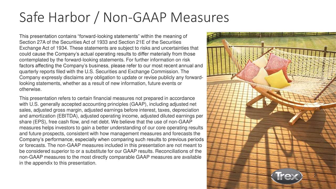 Safe Harbor / Non-GAAP Measures