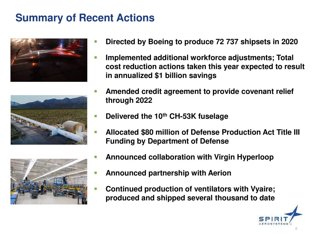 Spirit Aerosystems Holdings Inc 2020 Q2 Results Earnings Call Presentation Nyse Spr